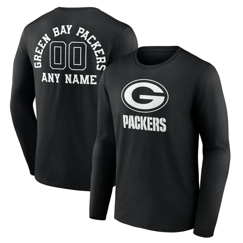 Personalized Name & Number Monochrome Long Sleeve T-Shirt - Green Bay Packers