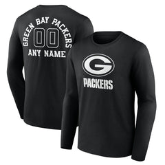 Personalized Name & Number Monochrome Long Sleeve T-Shirt - Green Bay Packers