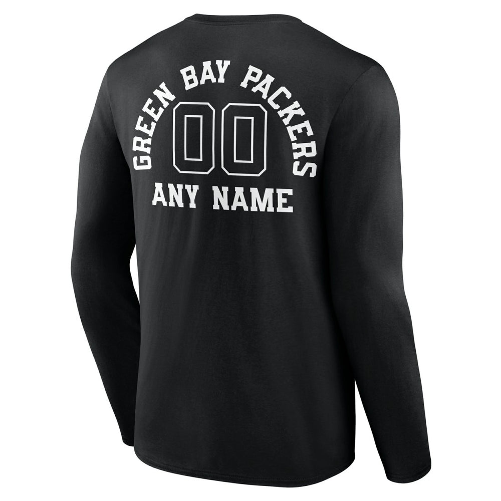 Personalized Name & Number Monochrome Long Sleeve T-Shirt - Green Bay Packers