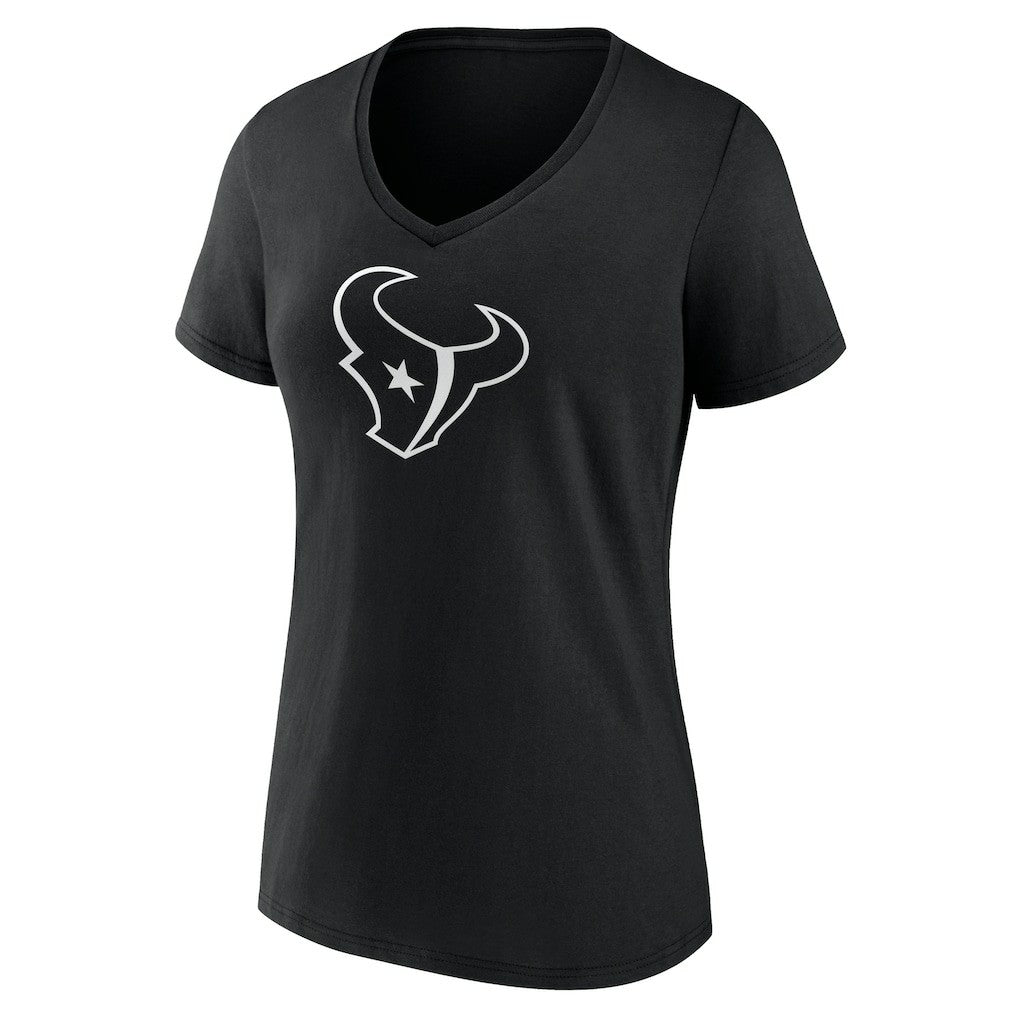 Women's Personalized Name & Number Monochrome V-Neck T-Shirt - Houston Texans