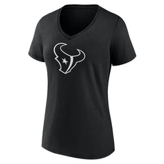 Women's Personalized Name & Number Monochrome V-Neck T-Shirt - Houston Texans