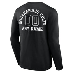 Personalized Name & Number Monochrome Long Sleeve T-Shirt - Indianapolis Colts