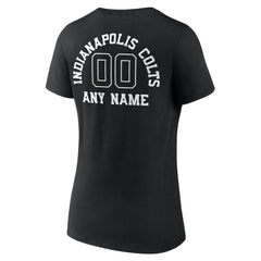 Women's Personalized Name & Number Monochrome V-Neck T-Shirt - Indianapolis Colts