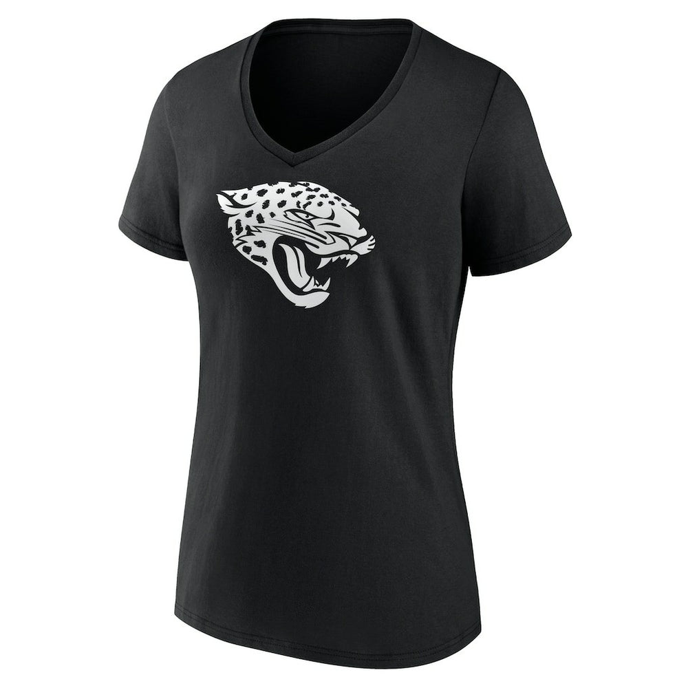 Women's Personalized Name & Number Monochrome V-Neck T-Shirt - Jacksonville Jaguars