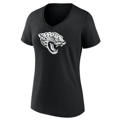 Women's Personalized Name & Number Monochrome V-Neck T-Shirt - Jacksonville Jaguars
