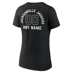 Women's Personalized Name & Number Monochrome V-Neck T-Shirt - Jacksonville Jaguars