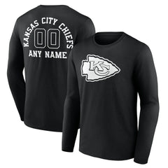 Personalized Name & Number Monochrome Long Sleeve T-Shirt - Kansas City Chiefs