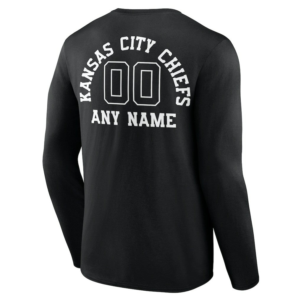 Personalized Name & Number Monochrome Long Sleeve T-Shirt - Kansas City Chiefs