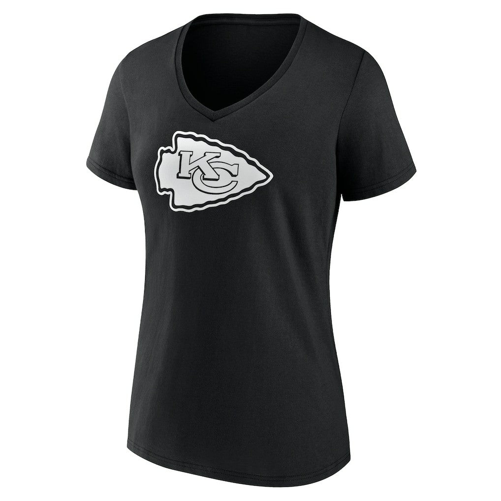 Women's Personalized Name & Number Monochrome V-Neck T-Shirt - Kansas City Chiefs
