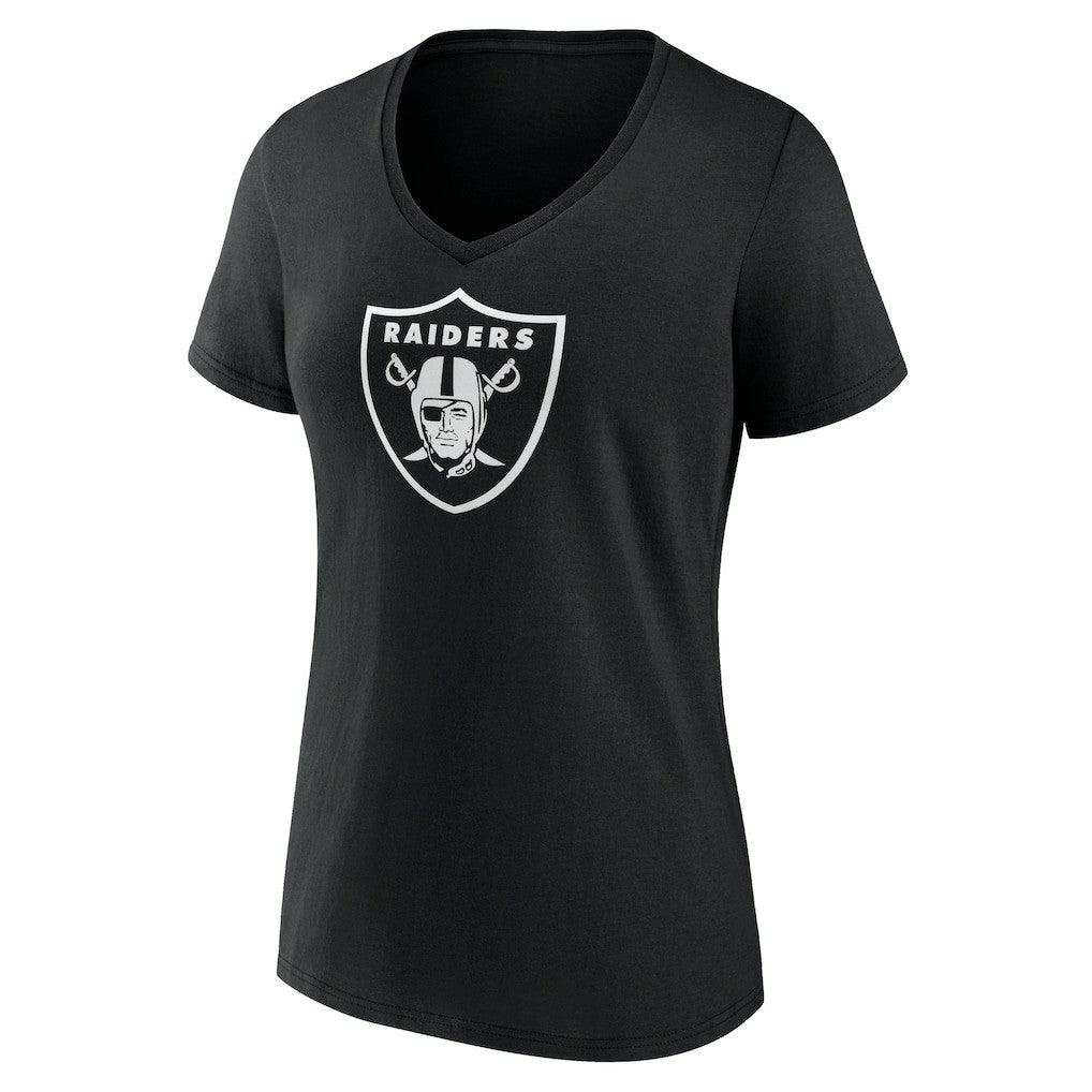 Women's Personalized Name & Number Monochrome V-Neck T-Shirt - Las Vegas Raiders
