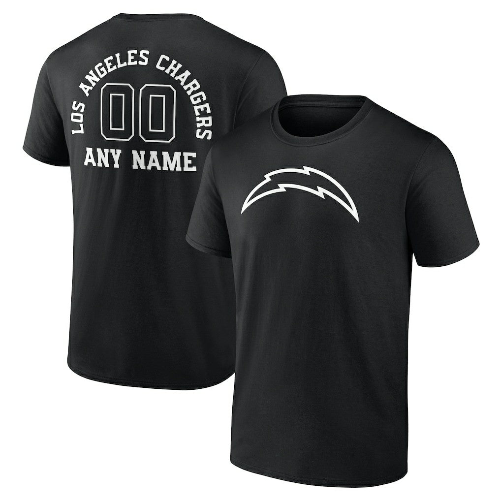 Personalized Name & Number Monochrome T-Shirt - Los Angeles Chargers