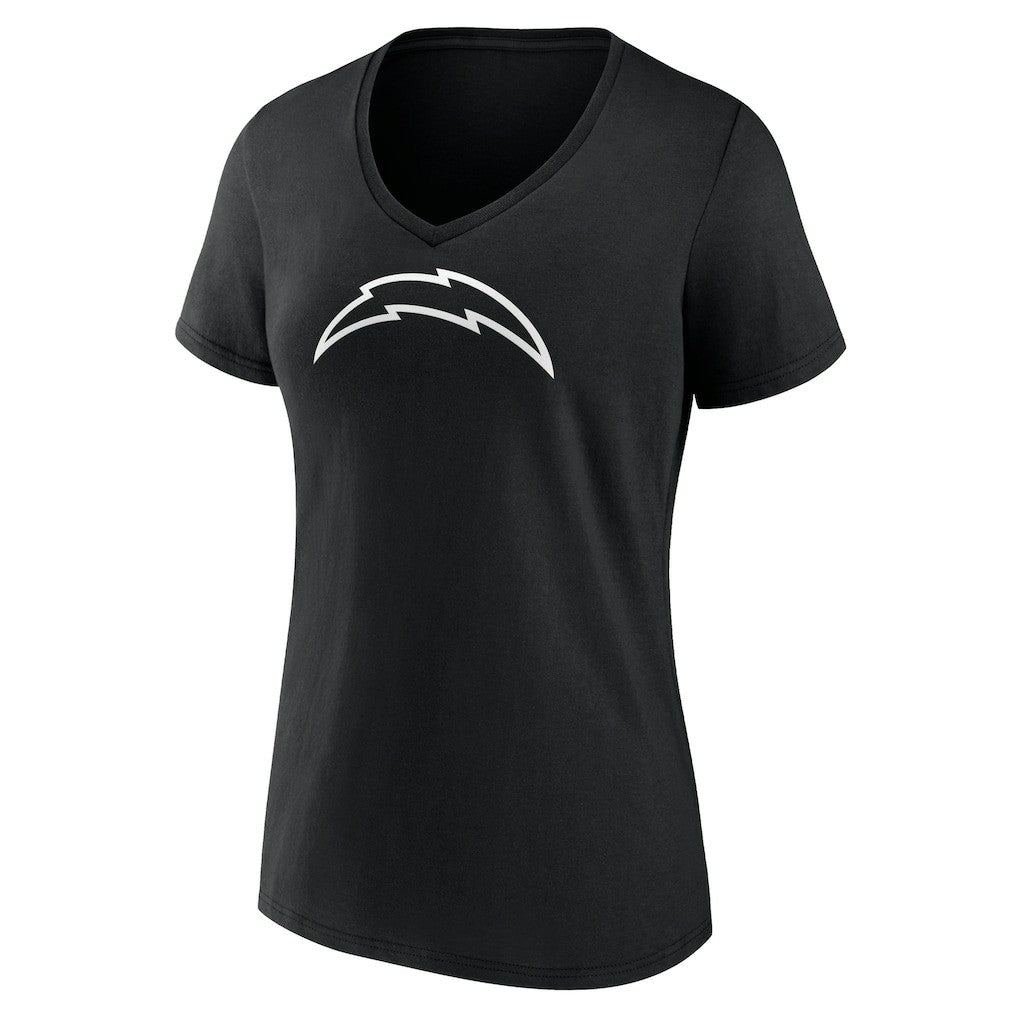 Women's Personalized Name & Number Monochrome V-Neck T-Shirt - Los Angeles Chargers