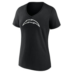 Women's Personalized Name & Number Monochrome V-Neck T-Shirt - Los Angeles Chargers