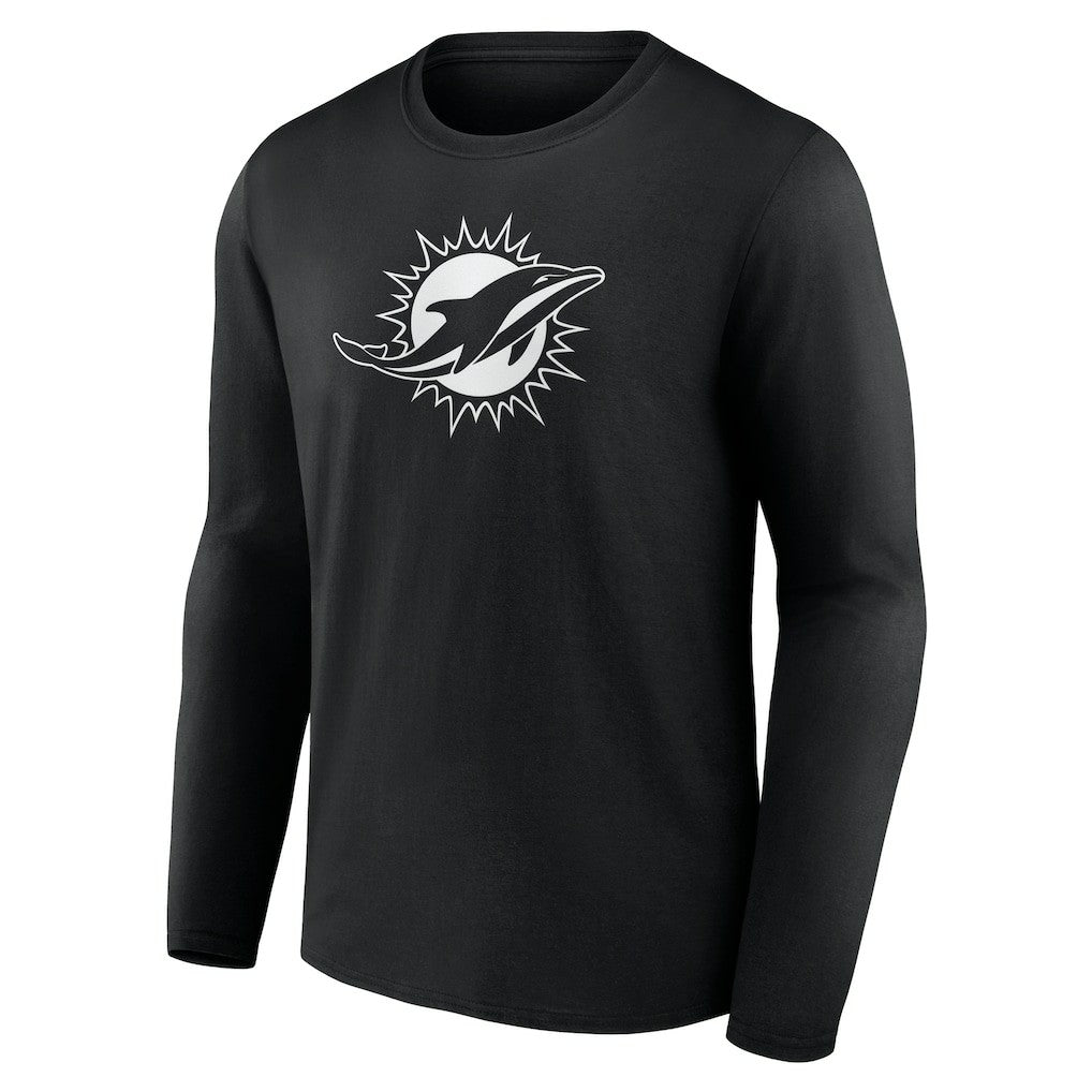 Personalized Name & Number Monochrome Long Sleeve T-Shirt - Miami Dolphins