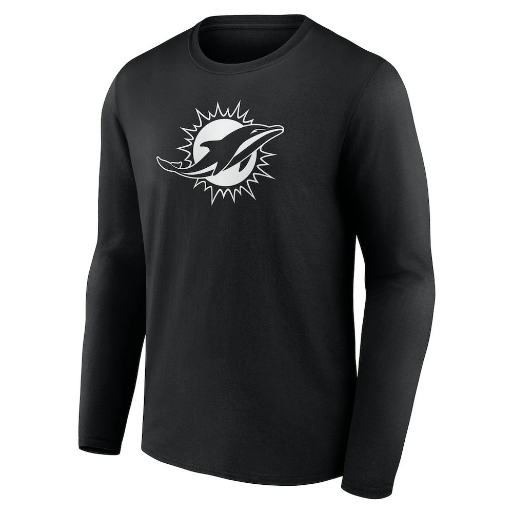 Personalized Name & Number Monochrome Long Sleeve T-Shirt - Miami Dolphins
