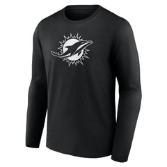 Personalized Name & Number Monochrome Long Sleeve T-Shirt - Miami Dolphins