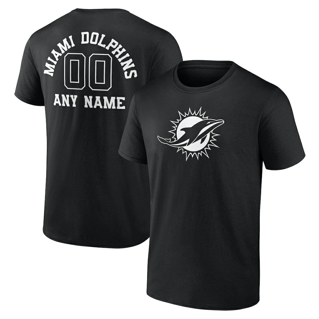 Personalized Name & Number Monochrome T-Shirt - Miami Dolphins