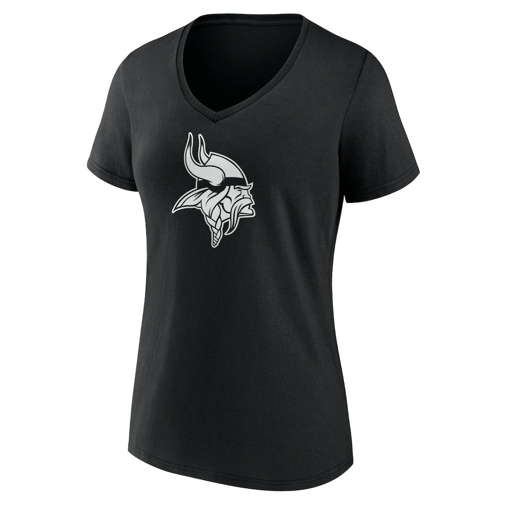Women's Personalized Name & Number Monochrome V-Neck T-Shirt - Minnesota Vikings