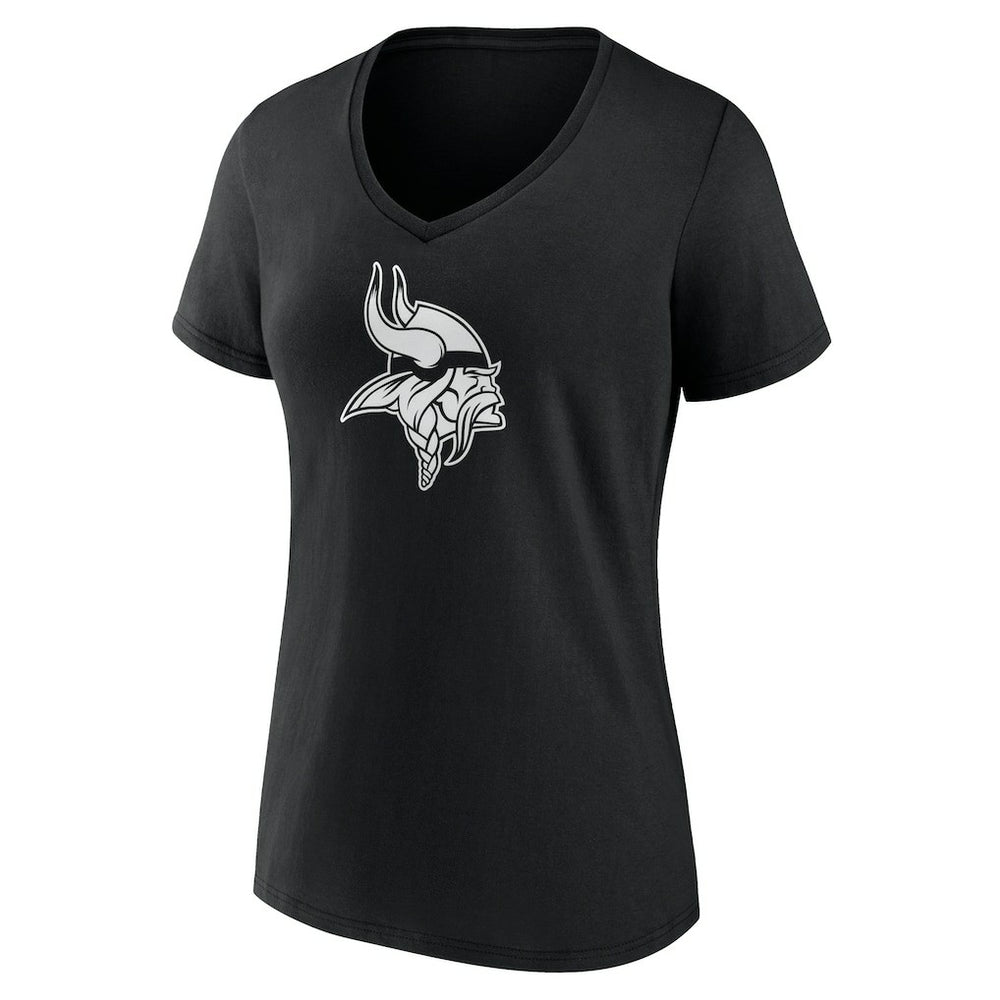 Women's Personalized Name & Number Monochrome V-Neck T-Shirt - Minnesota Vikings