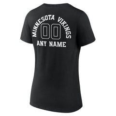 Women's Personalized Name & Number Monochrome V-Neck T-Shirt - Minnesota Vikings