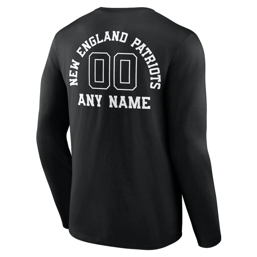 Personalized Name & Number Monochrome Long Sleeve T-Shirt - New England Patriots