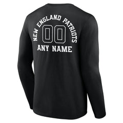Personalized Name & Number Monochrome Long Sleeve T-Shirt - New England Patriots