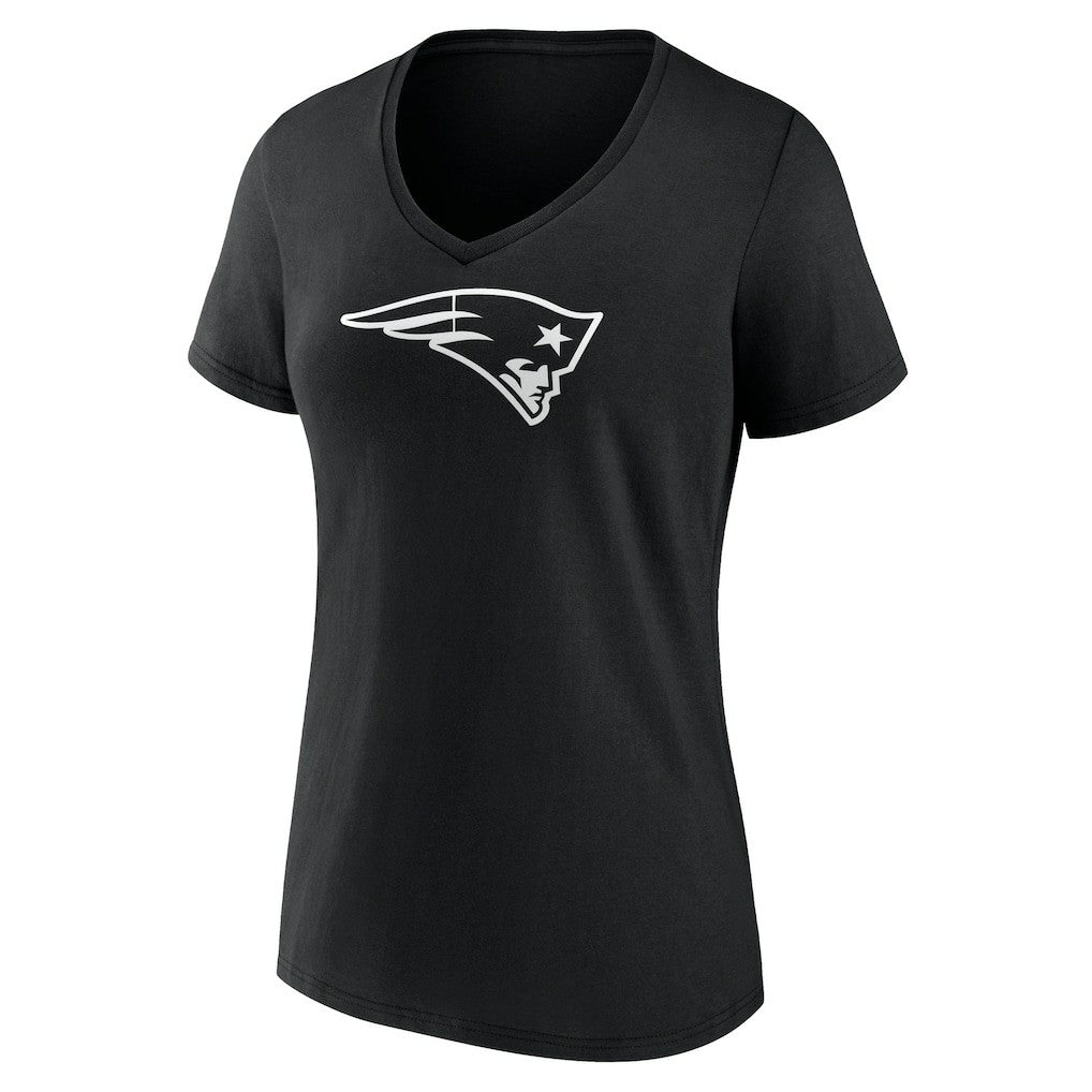 Women's Personalized Name & Number Monochrome V-Neck T-Shirt - New England Patriots