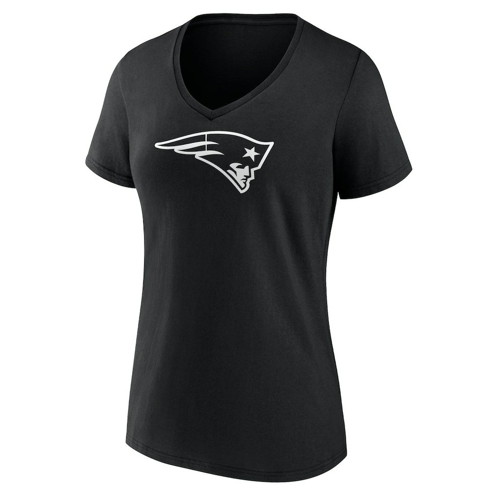 Women's Personalized Name & Number Monochrome V-Neck T-Shirt - New England Patriots