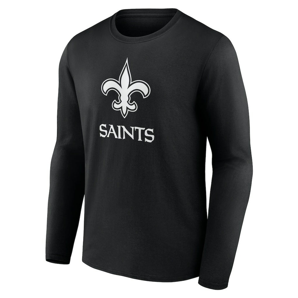 Personalized Name & Number Monochrome Long Sleeve T-Shirt - New Orleans Saints