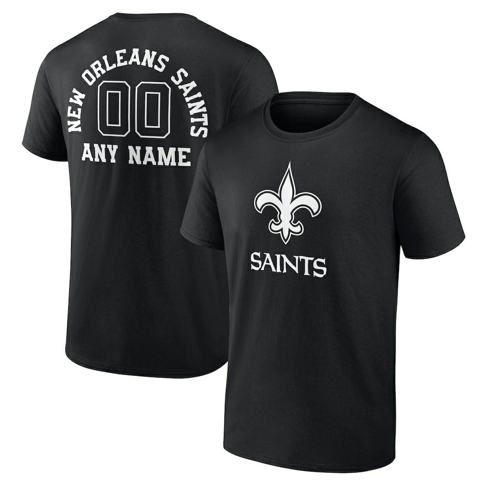Personalized Name & Number Monochrome T-Shirt - New Orleans Saints