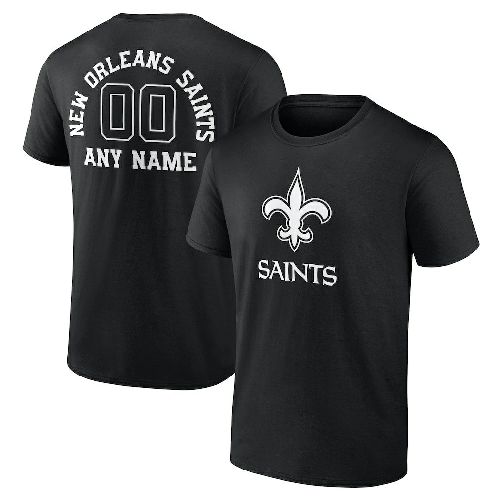 Personalized Name & Number Monochrome T-Shirt - New Orleans Saints
