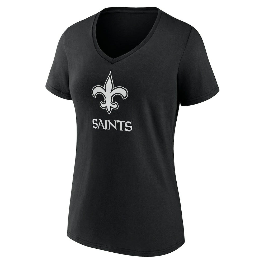 Women's Personalized Name & Number Monochrome V-Neck T-Shirt - New Orleans Saints