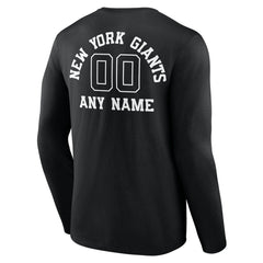 Personalized Name & Number Monochrome Long Sleeve T-Shirt - New York Giants
