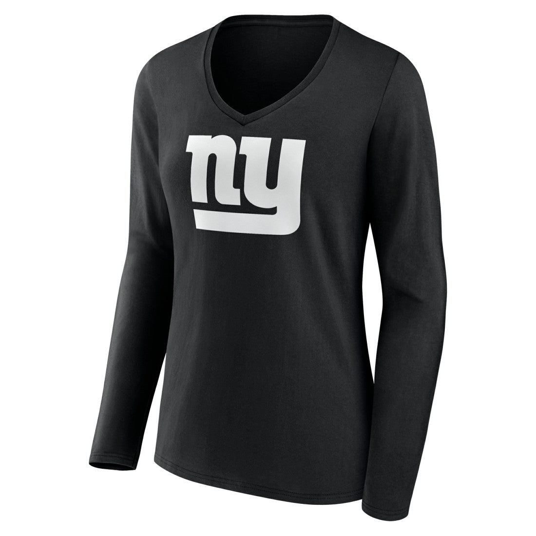 Women's Personalized Name & Number Monochrome Long Sleeve V-Neck T-Shirt - New York Giants