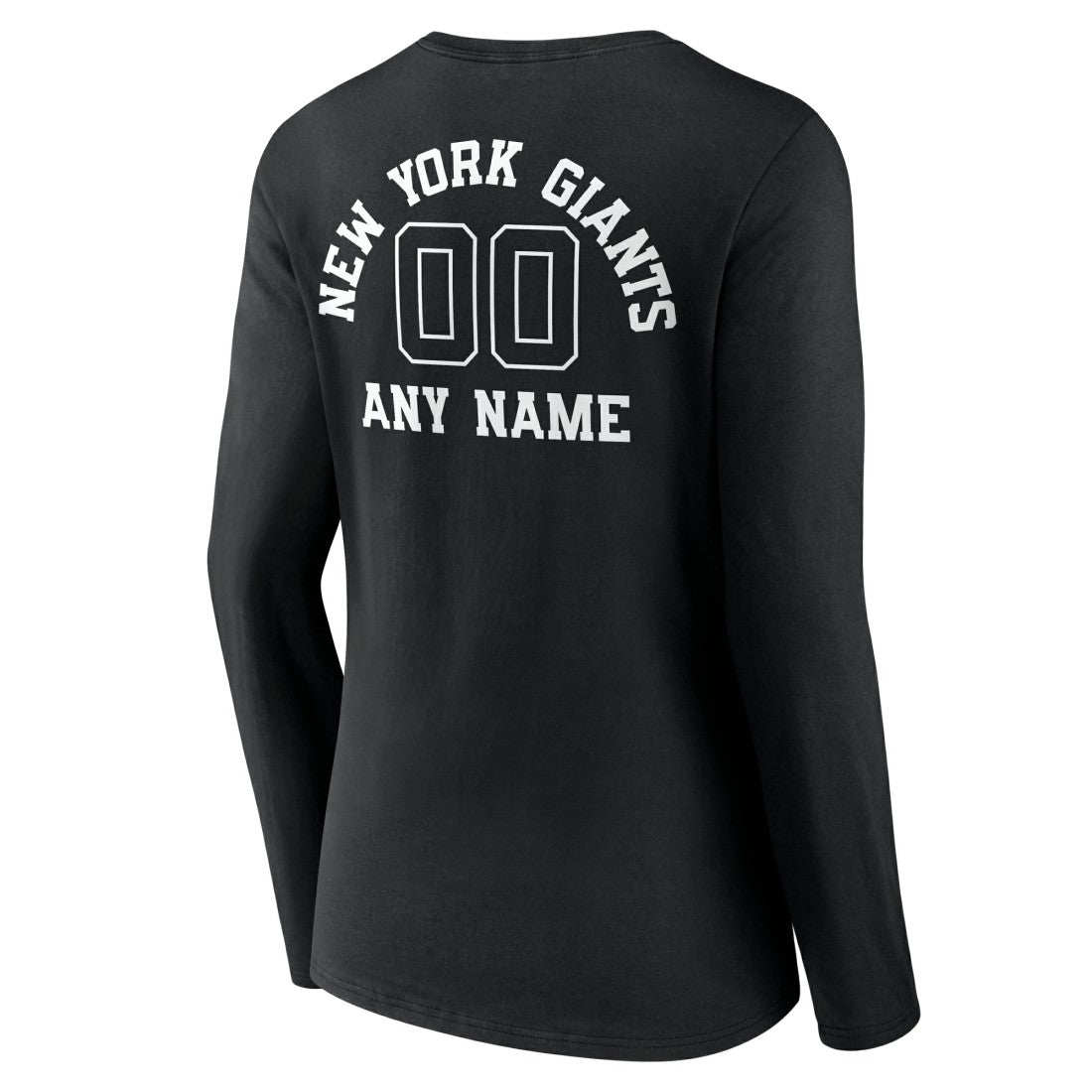 Women's Personalized Name & Number Monochrome Long Sleeve V-Neck T-Shirt - New York Giants