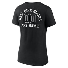 Women's Personalized Name & Number Monochrome V-Neck T-Shirt - New York Giants