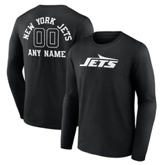 Personalized Name & Number Monochrome Long Sleeve T-Shirt - New York Jets