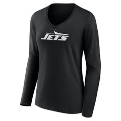 Women's Personalized Name & Number Monochrome Long Sleeve V-Neck T-Shirt - New York Jets
