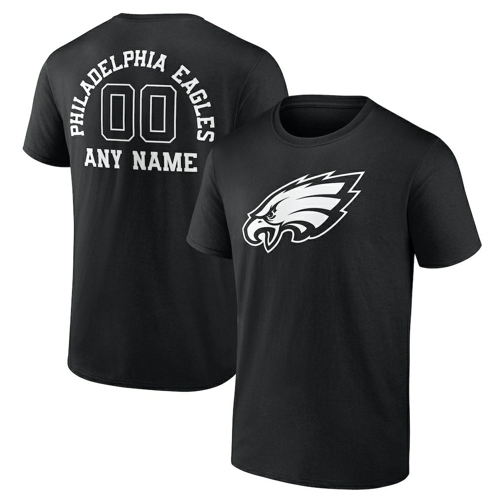 Personalized Name & Number Monochrome T-Shirt - Philadelphia Eagles