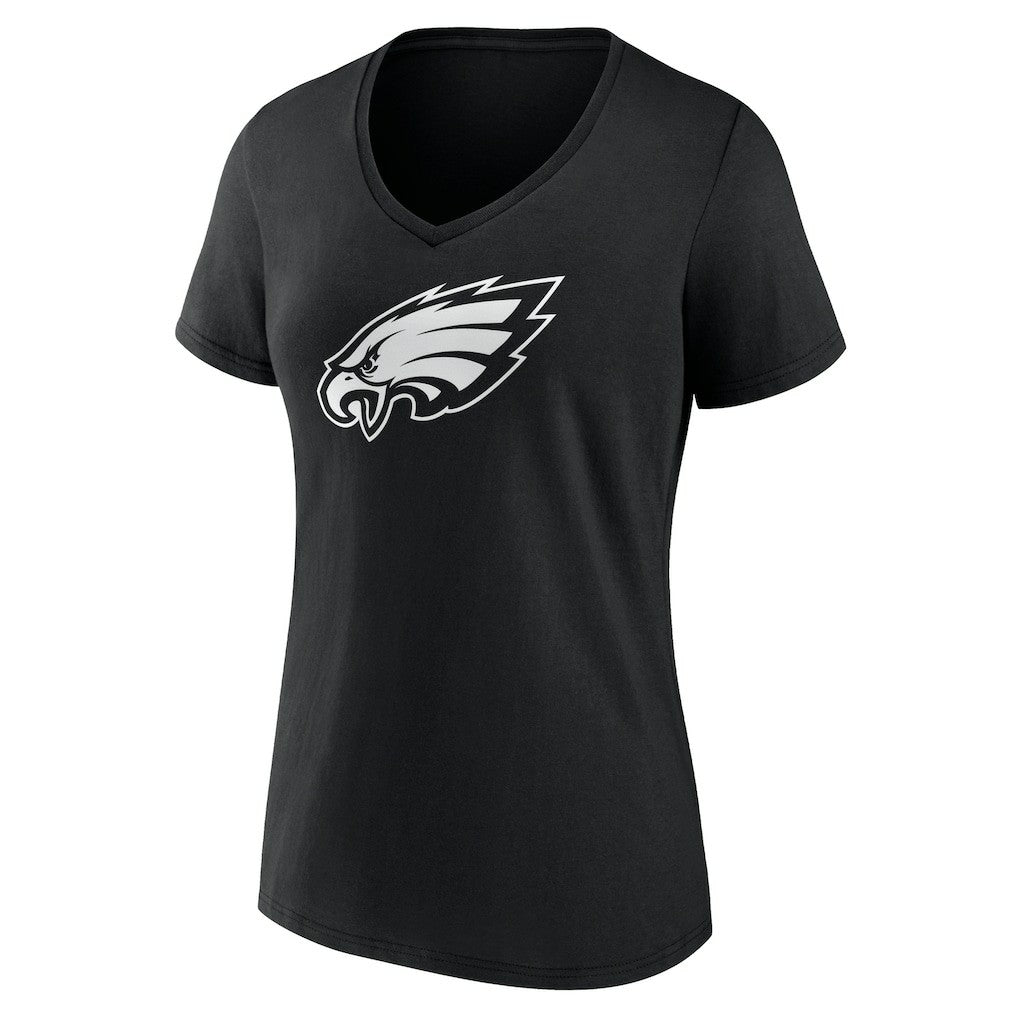 Women's Personalized Name & Number Monochrome V-Neck T-Shirt - Philadelphia Eagles