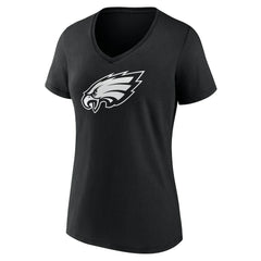 Women's Personalized Name & Number Monochrome V-Neck T-Shirt - Philadelphia Eagles