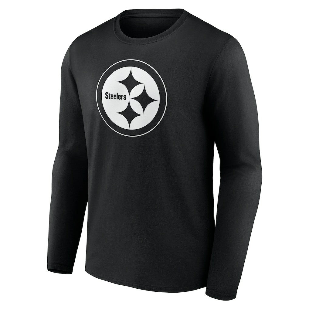 Personalized Name & Number Monochrome Long Sleeve T-Shirt - Pittsburgh Steelers