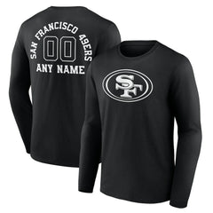 Personalized Name & Number Monochrome Long Sleeve T-Shirt - San Francisco 49ers