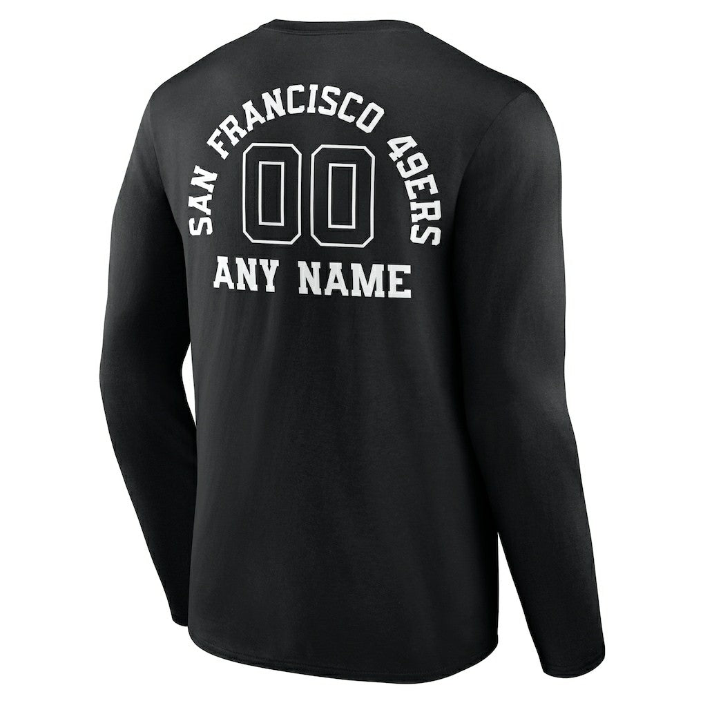 Personalized Name & Number Monochrome Long Sleeve T-Shirt - San Francisco 49ers