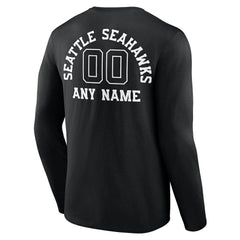 Personalized Name & Number Monochrome Long Sleeve T-Shirt - Seattle Seahawks