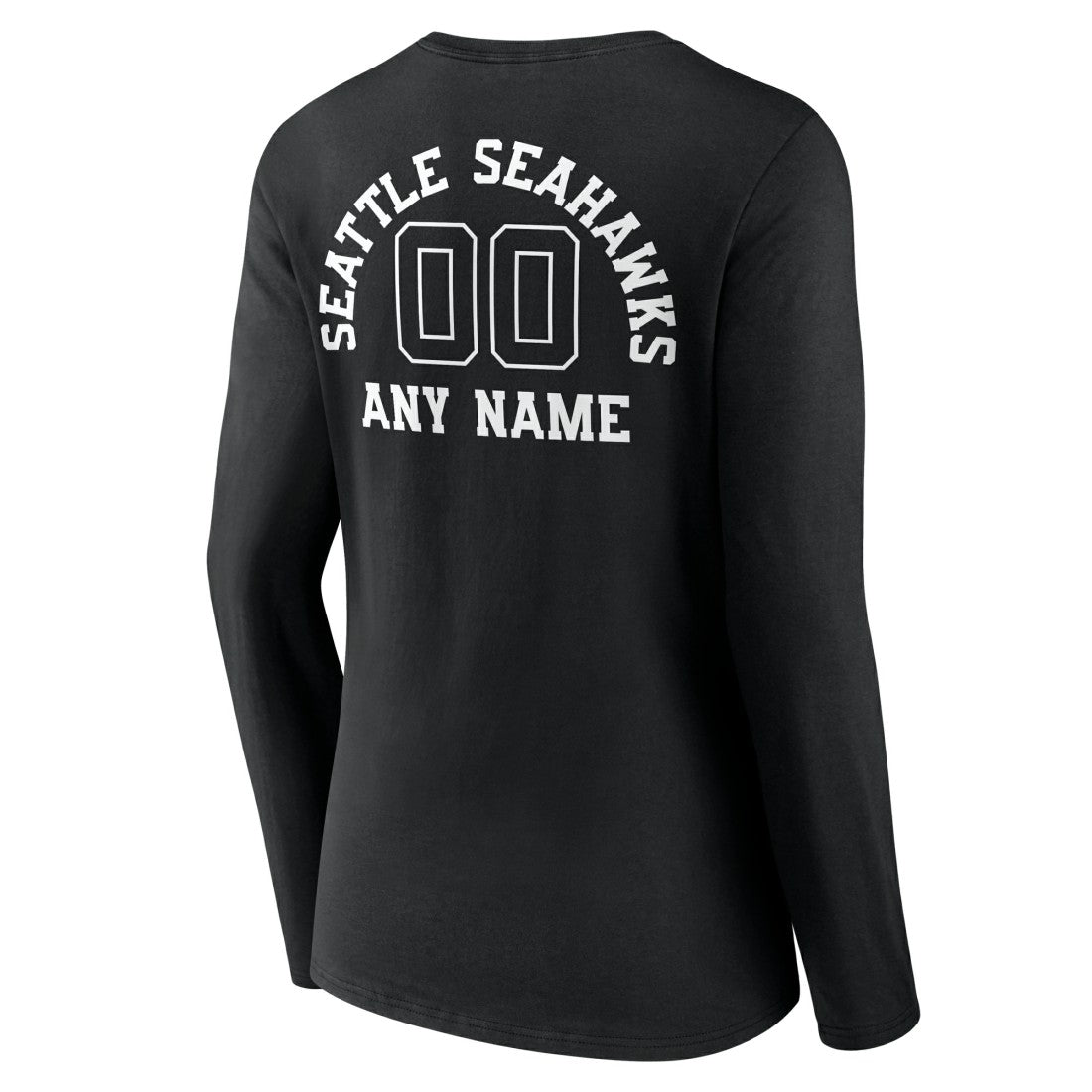 Women's Personalized Name & Number Monochrome Long Sleeve V-Neck T-Shirt - Seattle Seahawks