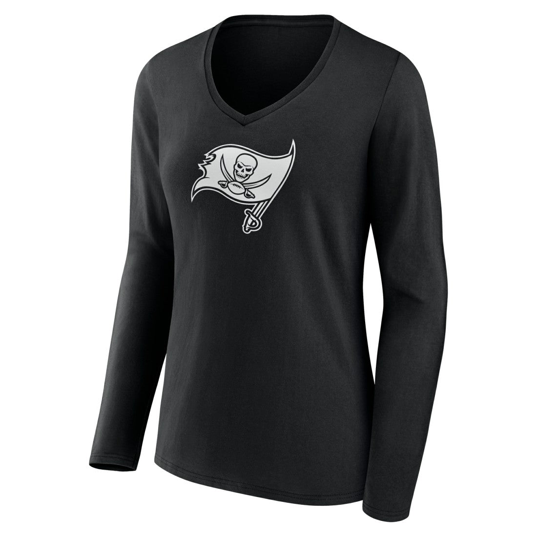 Women's Personalized Name & Number Monochrome Long Sleeve V-Neck T-Shirt - Tampa Bay Buccaneers