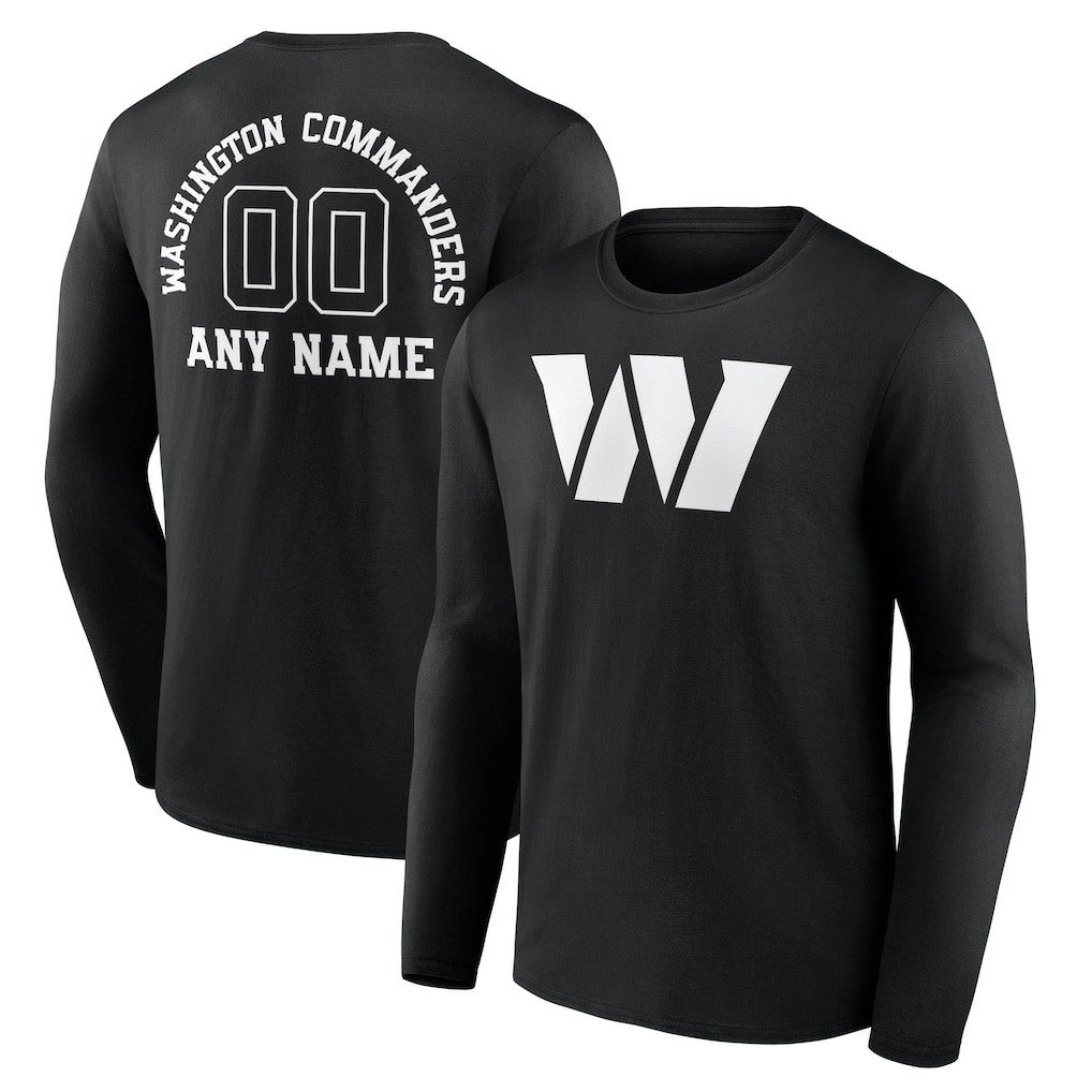 Personalized Name & Number Monochrome Long Sleeve T-Shirt - Washington Commanders