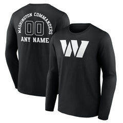 Personalized Name & Number Monochrome Long Sleeve T-Shirt - Washington Commanders