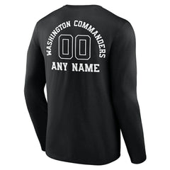 Personalized Name & Number Monochrome Long Sleeve T-Shirt - Washington Commanders